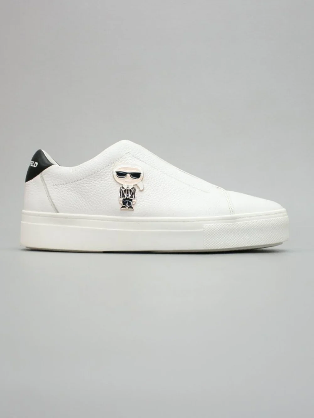Karl Lagerfeld Paris Ladies 7.5 Ceci Slip-on Shoes White Leather Loafer Sneakers
